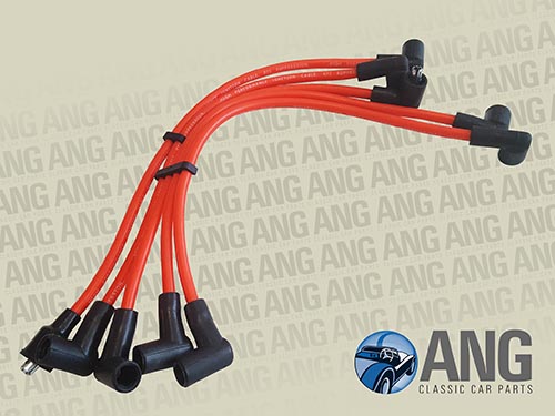 RED HT IGNITION LEADS SET ; AUSTIN, MORRIS, MG 1100, 1300 '67-'74