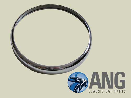 CHROME OUTER HEADLAMP RIM ; E-TYPE SERIES 1, 2 & 3