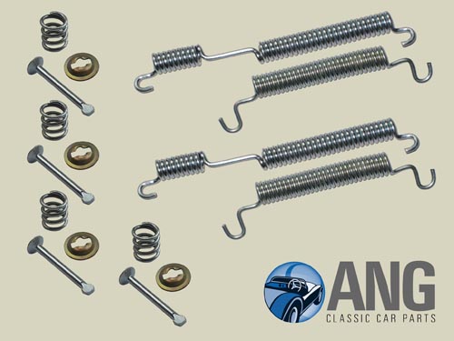 REAR BRAKE SHOE FITTING PIN & SPRING KIT ; EUROPA S2 & TWIN CAM