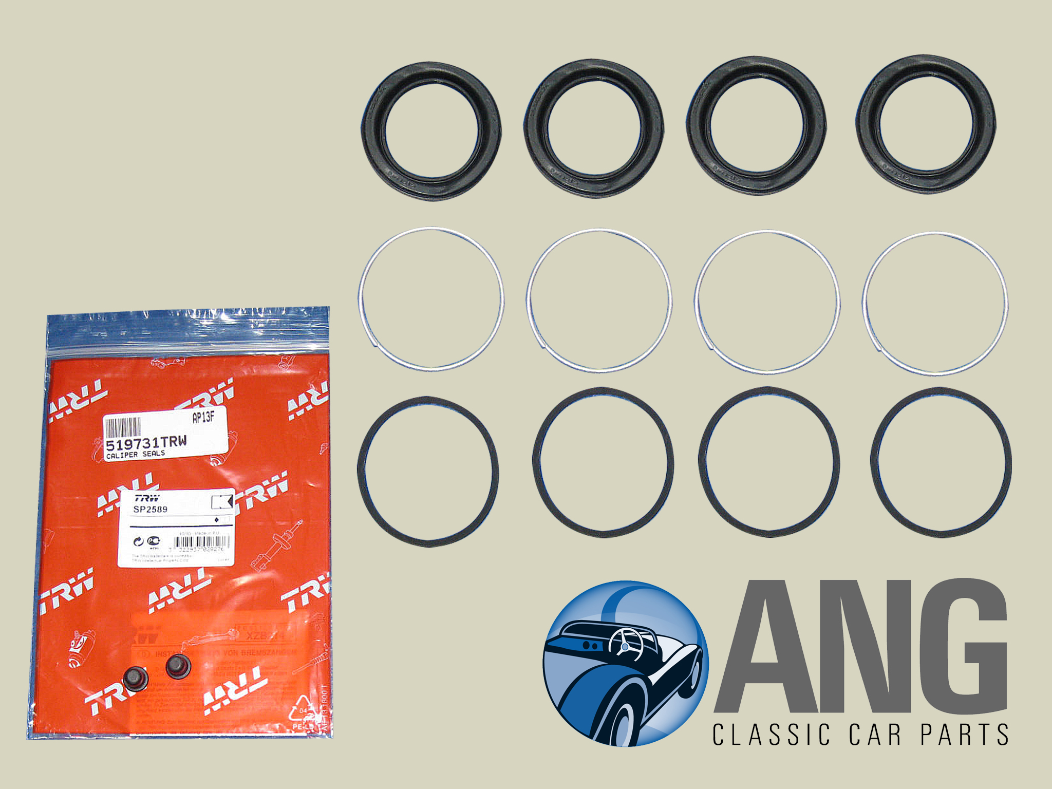 FRONT BRAKE CALIPER PISTON SEALS KIT ; CAPRI MkI, II & III