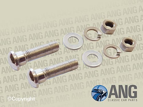 CHROME BUMPER FITTING BOLTS & NUTS x 2 ; MIDGET MkII & III