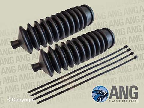 STEERING RACK GAITERS & TIES x 2 ; MGA 1500, 1600, 1600 MkII