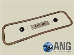 ROCKER COVER 'AUSTIN' BADGE & GASKET KIT ; A50, A55, A60 CAMBRIDGE '56-'69