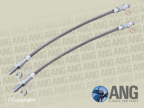 STAINLESS STEEL FRONT BRAKE HOSES (2) ; MGB, MGB-GT (1962-1978), MGB-GT V8