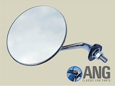 CHROME FRONT LEFT HAND WING MIRROR ; A35, A40 FARINA