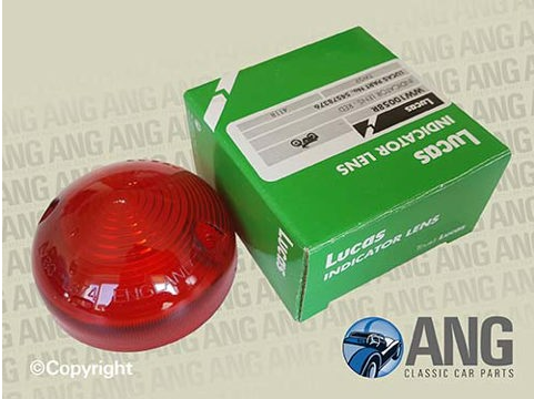 REAR BRAKE, TAIL LIGHT RED LENS (LUCAS) ; IMP & VARIANTS