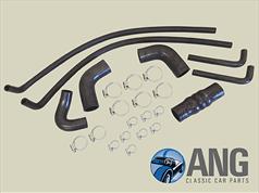 RADIATOR, WATER COOLING HOSE KIT & CLIPS ; TR2, TR3, TR3A