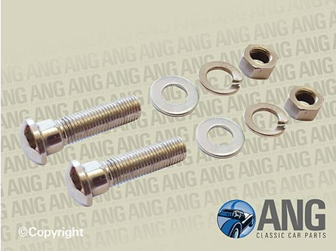 CHROME BUMPER FITTING BOLTS & NUTS x 2 ; MG TC, TD & TF