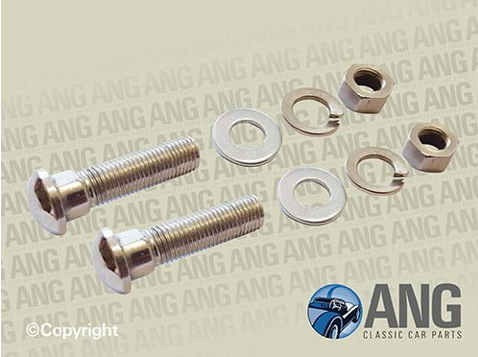 CHROME BUMPER FITTING BOLTS & NUTS x 2 ; MIDGET MkII & III