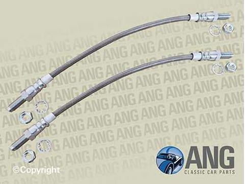 STAINLESS STEEL FRONT BRAKE HOSES (2) ; P6 3500 V8, 3500S