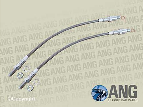 FRONT BRAKE HOSE & FITTINGS x 2 (STAINLESS STEEL) ; VITESSE 6/1600