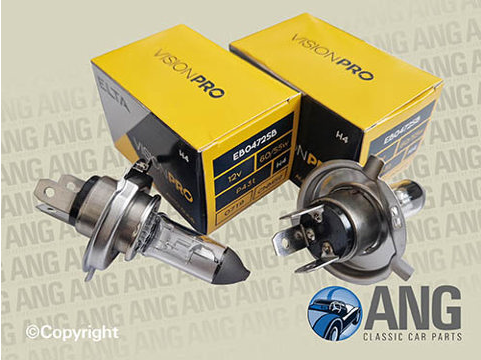 HALOGEN H4 HEADLAMP BULBS (2) ; STAG