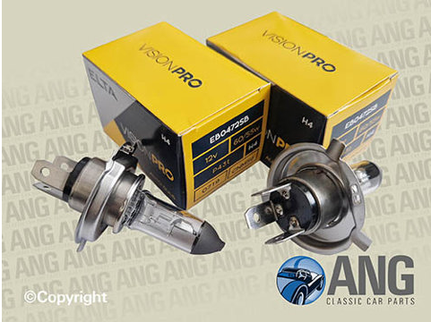 HALOGEN H4 HEADLAMP BULBS (2) ; GT6