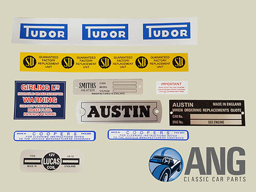 DECALS & LABELS KIT ;  AUSTIN HEALEY 100/6 BN4-BT7 '56-'59