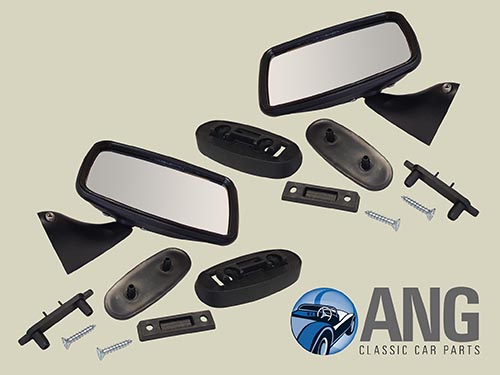 BLACK PAINTED DOOR MIRRORS (LH & RH) ; RANGE ROVER CLASSIC '70-'85