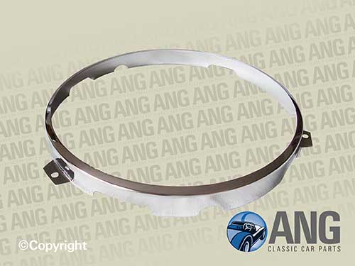 CHROME INNER HEADLAMP RIM (7") ; AUSTIN, LEYLAND, ROVER MINI '59-'96