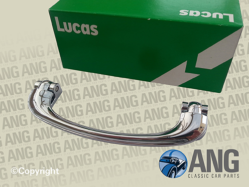 CHROME INTERIOR DOOR PULL HANDLES (LUCAS) ; P4 '53-'64