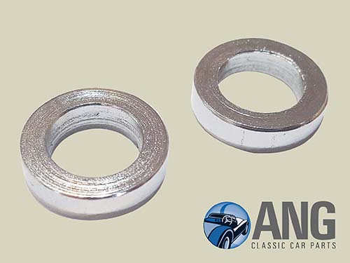 ROCKER COVER TUBE NUT CHROME SPACERS x 2 ; MGB, MGB-GT