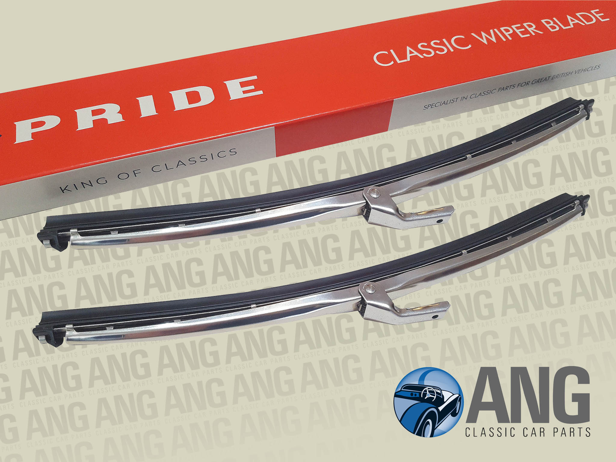 CHROME 10" WINDSCREEN WIPER BLADES x 2 ; P4 95, 110 '62-'64