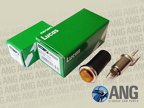 LUCAS INDICATOR AMBER WARNING LAMP & BULB ; MGB, MGB-GT (NAS)