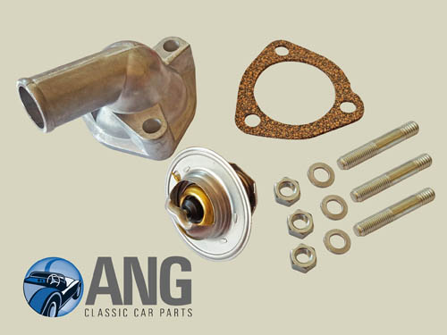 THERMOSTAT HOUSING, THERMOSTAT & GASKET KIT ; AUSTIN, MORRIS, MG 1100, 1300 ADO16