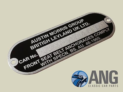 CHASSIS ID PLATE ; MGB, MGB-GT &#39;70-&#39;80