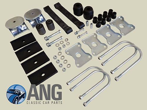 REAR AXLE & LEAF SPRINGS MOUNTING KIT ; MGB-GT &#39;65-&#39;74, MGB-GT V8 &#39;73-&#39;75