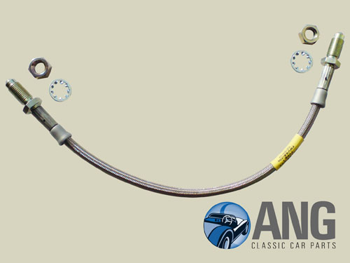 BRAIDED STAINLESS STEEL BRAKE HOSE (REAR) ; JENSEN HEALEY '72-'75