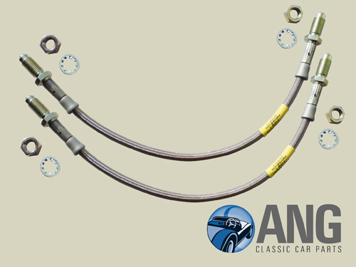 STAINLESS STEEL REAR BRAKE HOSES (PAIR) ; SPITFIRE MkIV & 1500