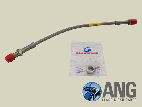 STAINLESS STEEL REAR (LH) BRAKE HOSE ; STAG