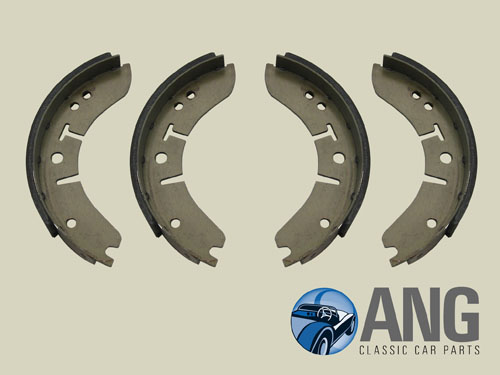 FRONT BRAKE SHOE SET (4) ; MORRIS MINOR 1000 (1098cc) '63-'71