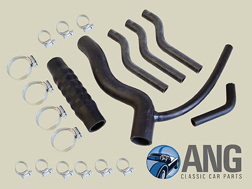 RADIATOR WATER, COOLING HOSE & CLIPS KIT ; MGB, MGB-GT '72-'76 (NOT V8)