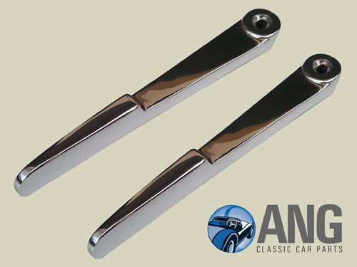 SOFT TOP, HOOD FRONT CHROME HANDLES (PAIR) ; TR5, TR250