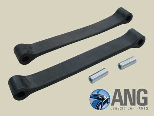 REAR AXLE REBOUND STRAPS & TOP SPACER TUBES (2) ; MGB, MGB-GT '62-'74, MGB-GT V8 '73-'75