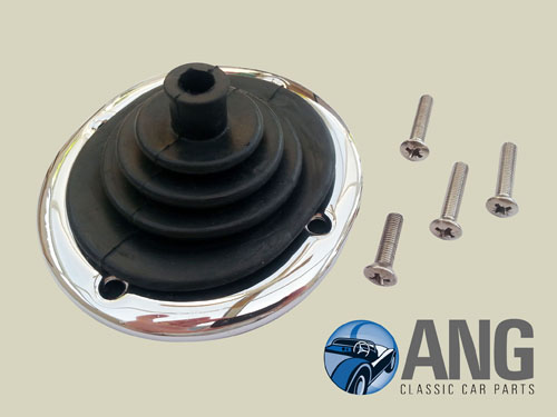 GEARLEVER RUBBER GAITER & CHROME SURROUND ; MGB, MGB-GT &#39;68&gt;