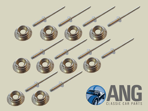 METAL HOOD PRESS STUDS & RIVETS x 10 ; TR5, TR250