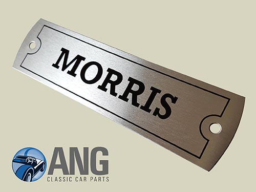 ROCKER COVER METAL 'MORRIS' BADGE ; MARINA 1300, 1700, 1800