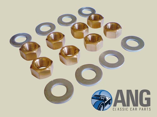 EXHAUST, INLET MANIFOLD BRASS NUT & WASHER KIT ; DOLOMITE 1300, 1500HL