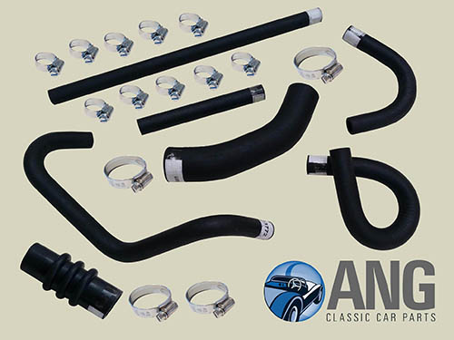 RADIATOR, WATER COOLING HOSES & CLIPS KIT ; SPITFIRE MkII, III & IV >'73