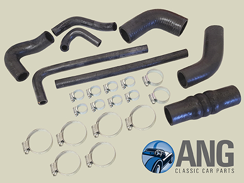 RADIATOR WATER COOLING HOSES & CLIPS KIT ; TR4, TR4A